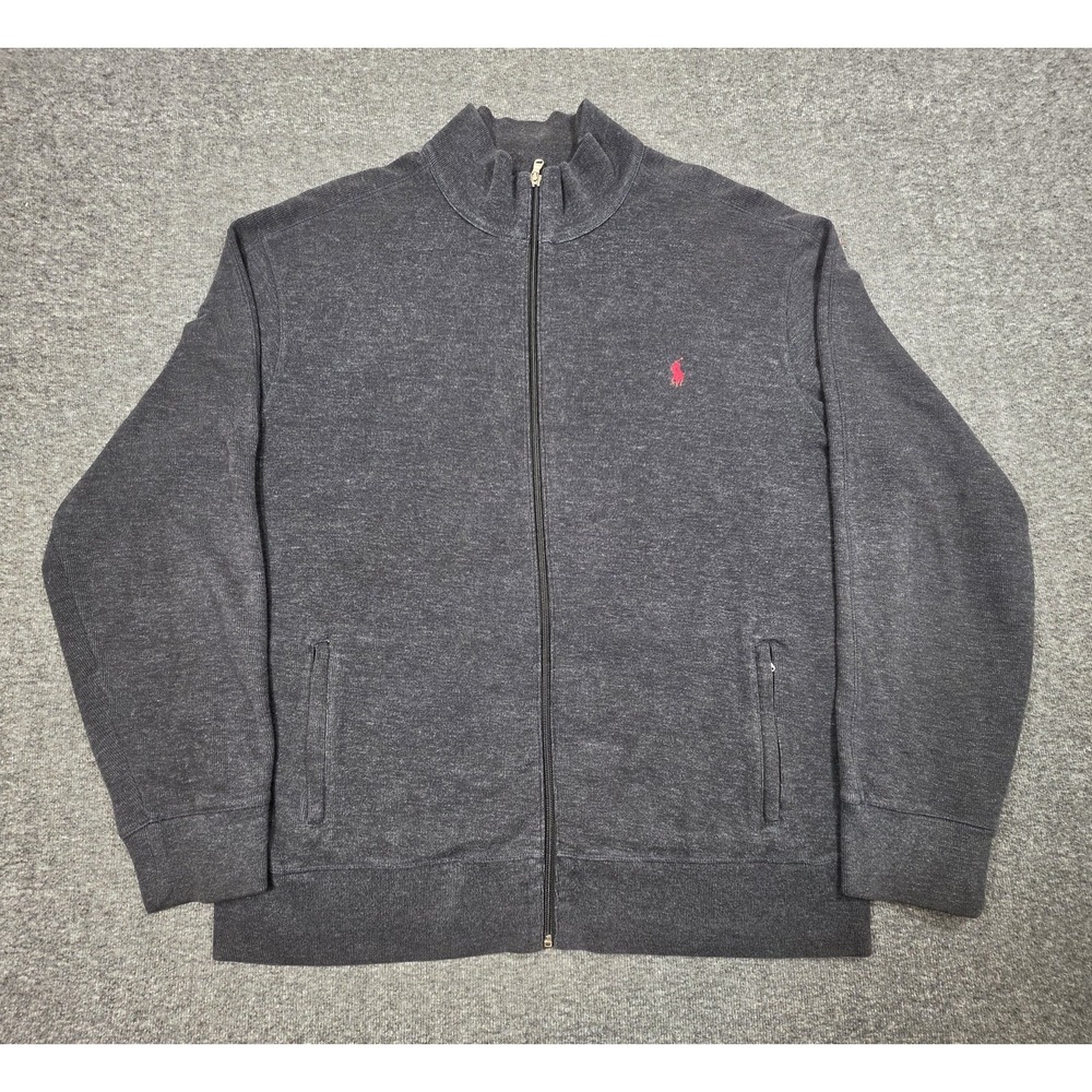 Polo Ralph Lauren Jacket Mens Sz XXL Navy Blue Performance Full Zip Pony Logo